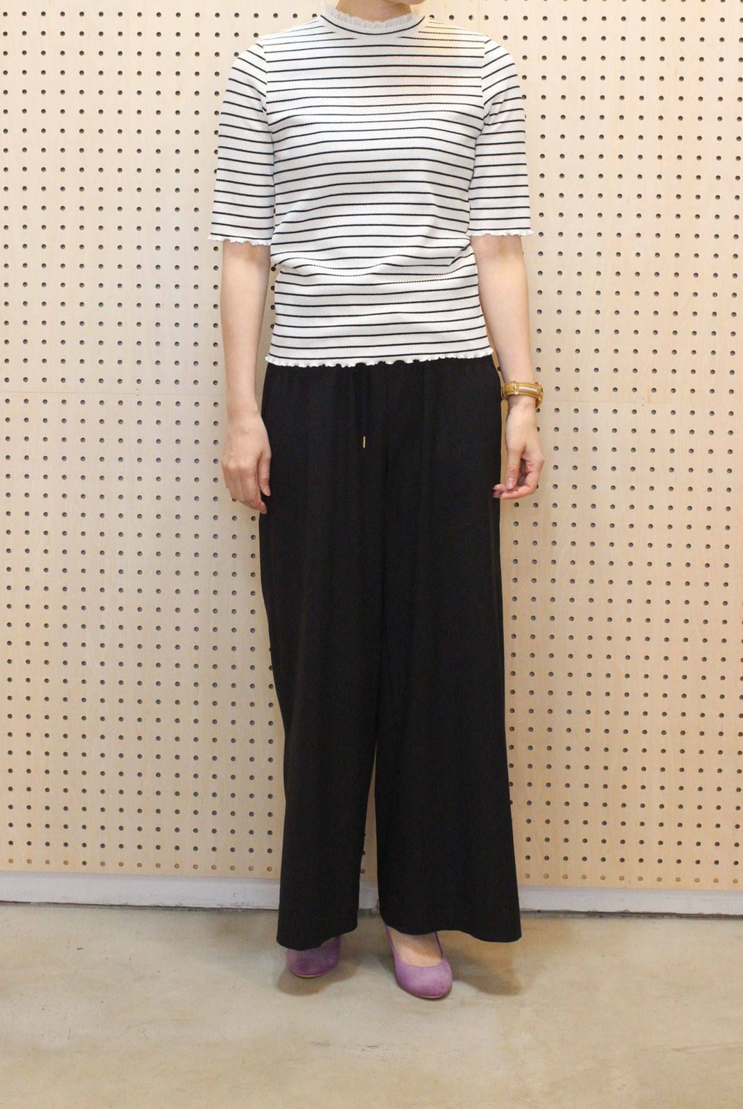 アサレチックスリットワイドパンツ イエロー