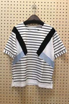 切り替えボーダーTシャツ ブラック