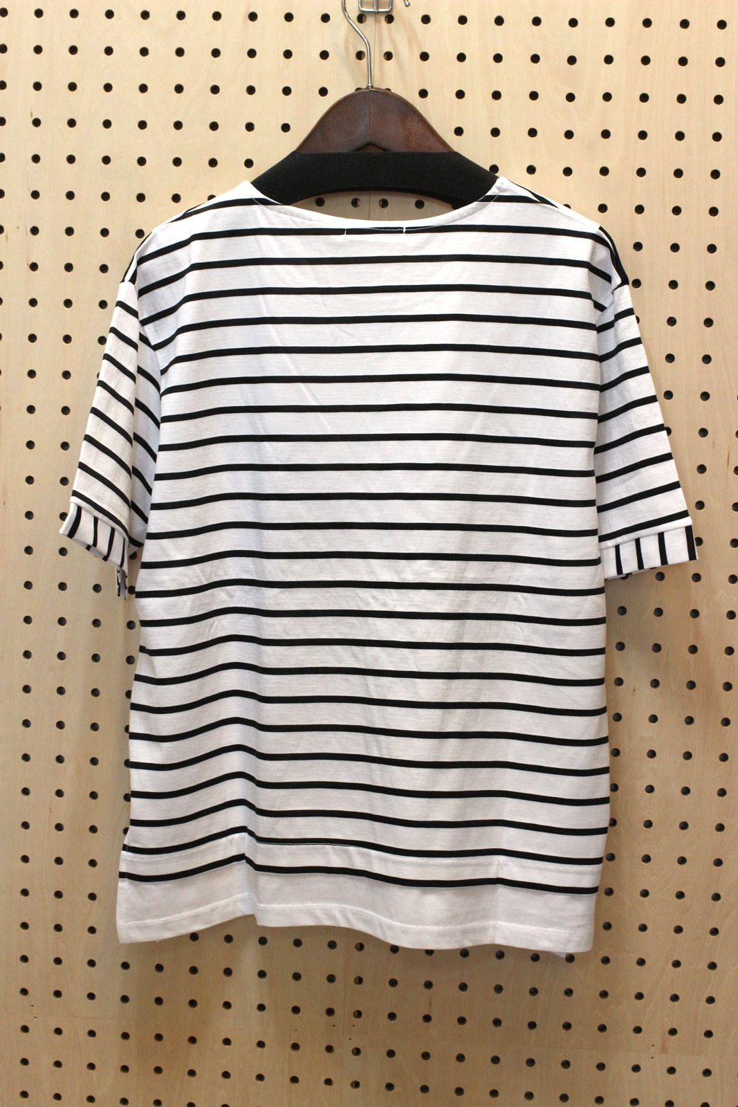 切り替えボーダーTシャツ ブラック