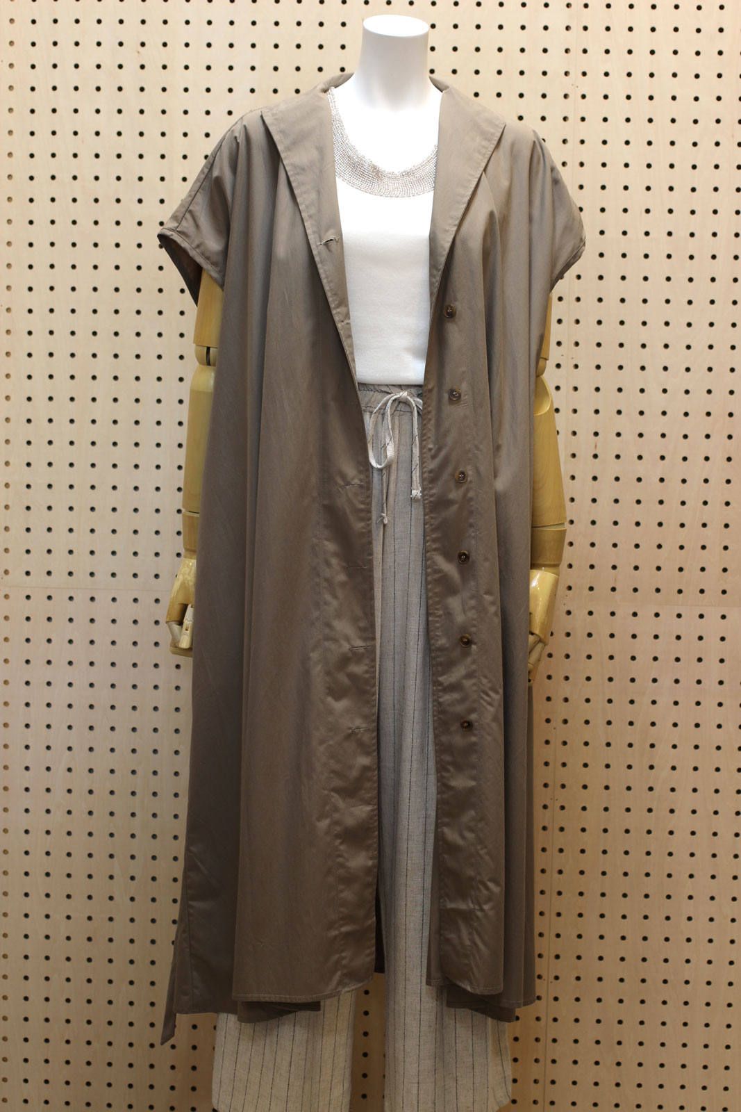 ロングジレワンピース ベージュ