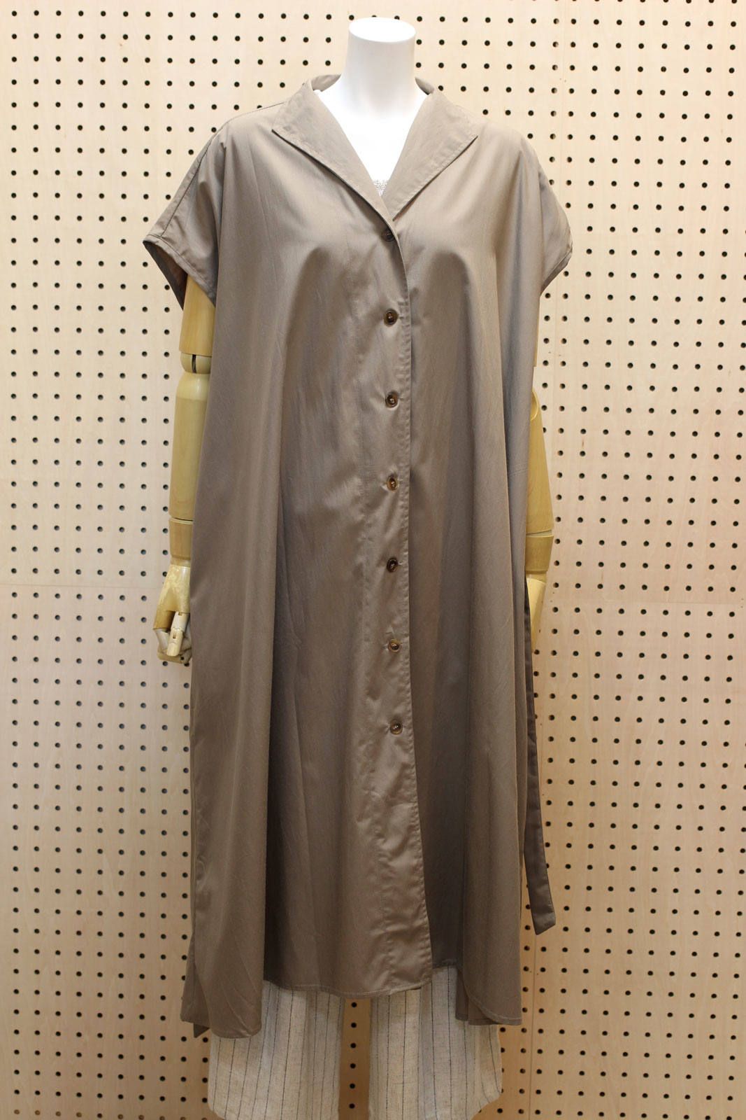 ロングジレワンピース ベージュ
