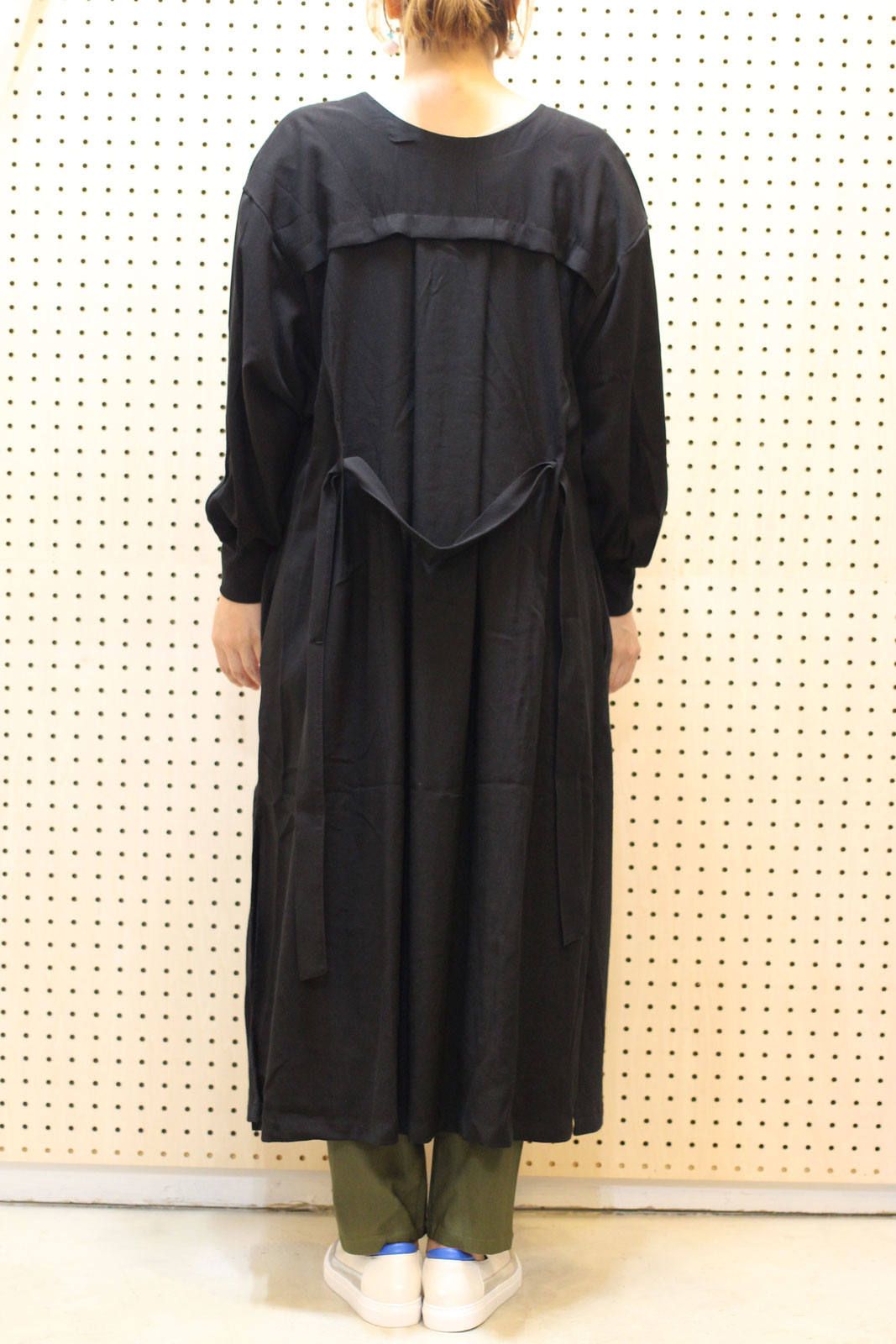 異素材切替えカーディガン ブラック