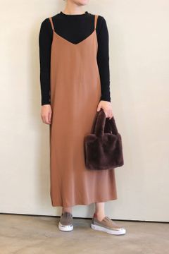カミーノビエラキャミソールワンピース キャメル