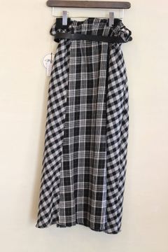チェックネルスカート グレーチェック