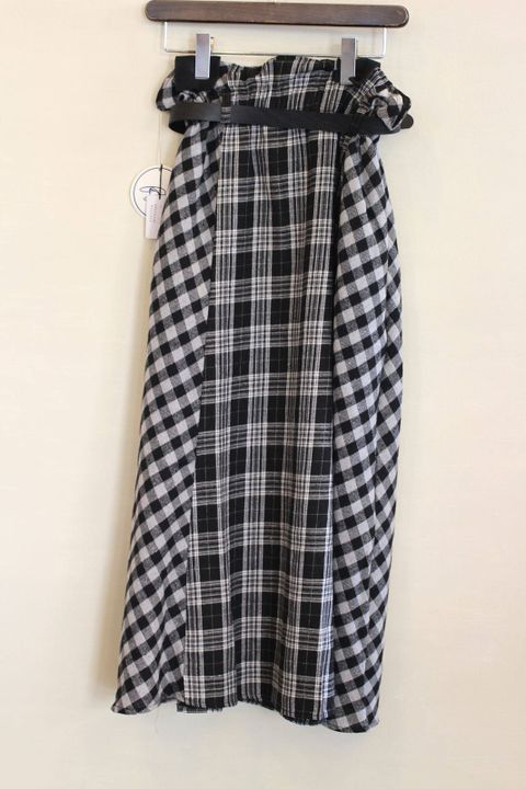 チェックネルスカート グレーチェック