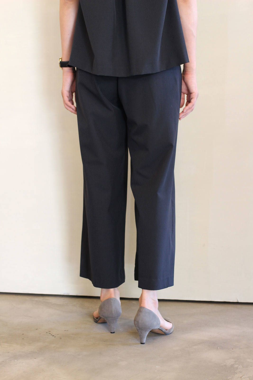 リネコ2WAY8.5分丈ワイドパンツ ブラック