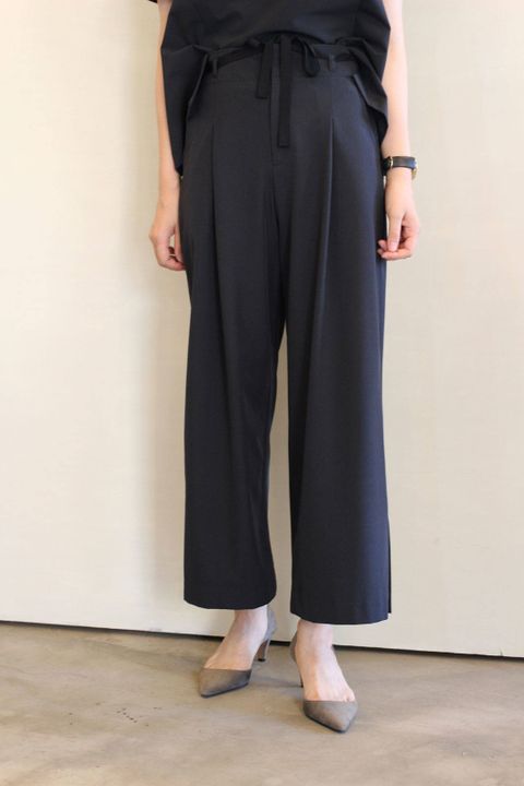 リネコ2WAY8.5分丈ワイドパンツ ブラック