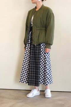 チェックネルスカート ブラックチェック