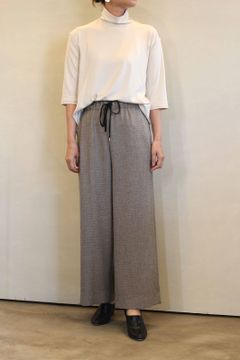 メランジピンヘッドワイドパンツ ベージュ