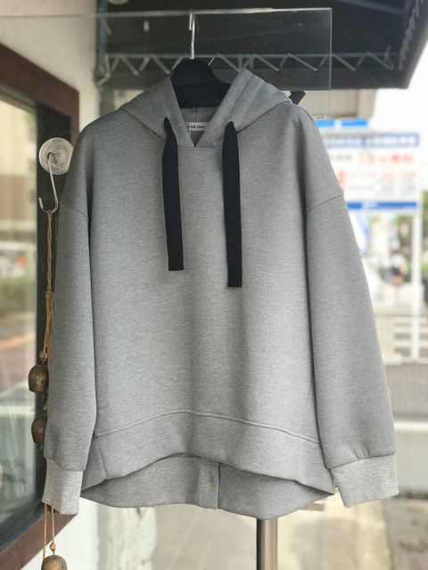 バックスナップボタンパーカー グレー