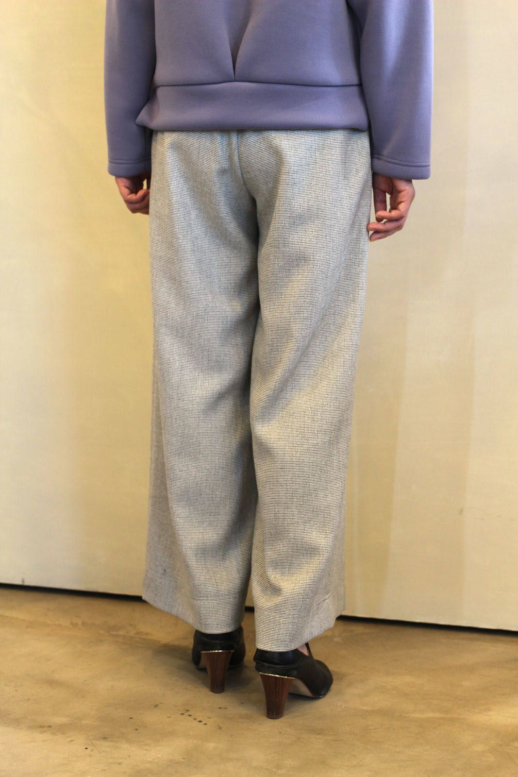 メランジピンヘッドワイドパンツ ライトグレー