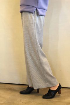 メランジピンヘッドワイドパンツ ライトグレー