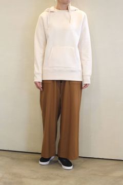 ハイテンションストレッチ裏起毛ワイドパンツ キャメル