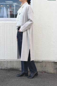 ミラノリブニットカーディガン グレー