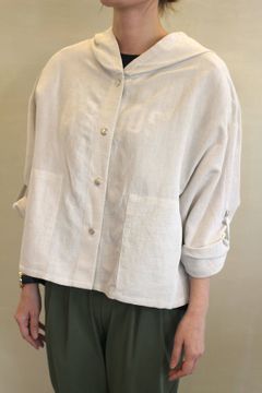 リネンフードブルゾン ベージュ