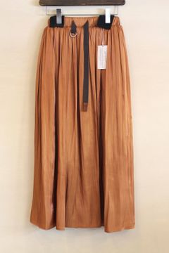 メタリックワッシャーマキシスカート ベージュ