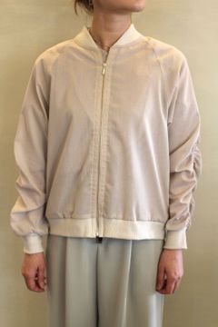 麻見えシャーリングブルゾン ベージュ