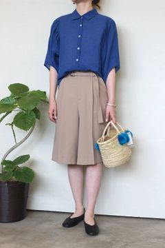 共ベルト付きショートパンツ ベージュ