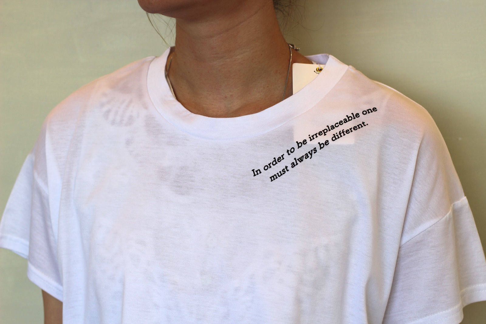異素材切り替え変形Tシャツ ホワイト