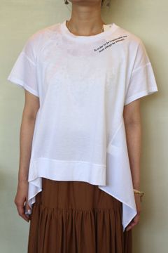 異素材切り替え変形Tシャツ ホワイト