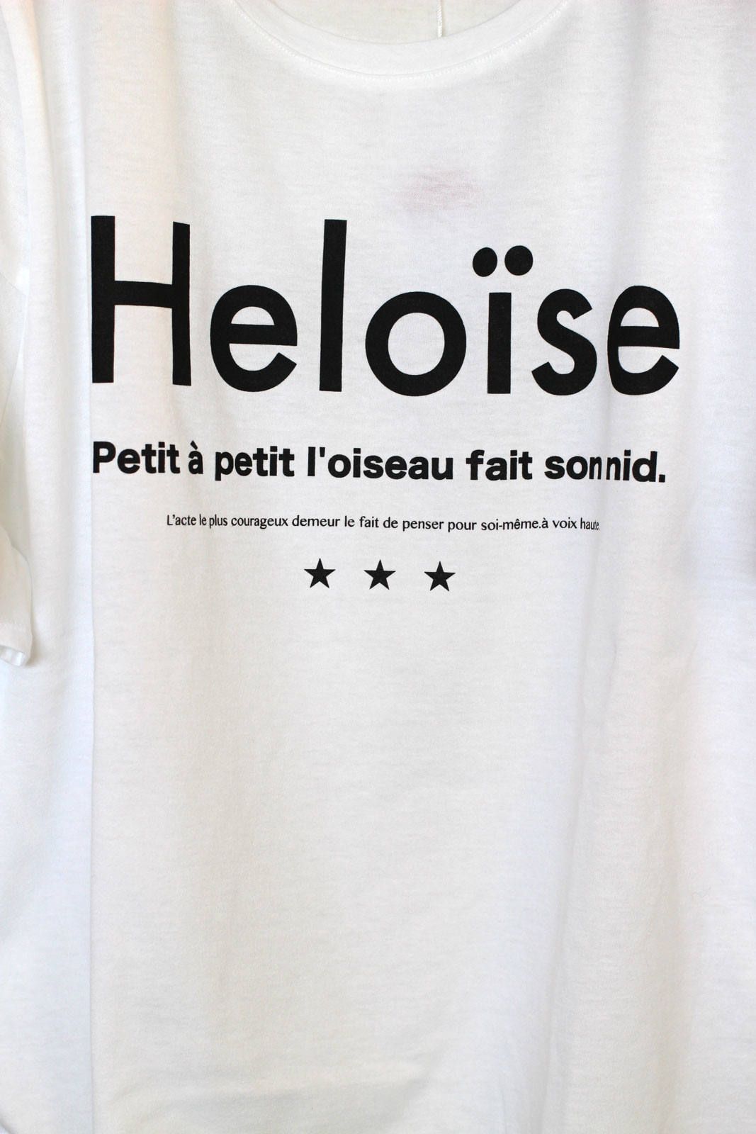 フォントプリントフリル袖Tシャツ ホワイト