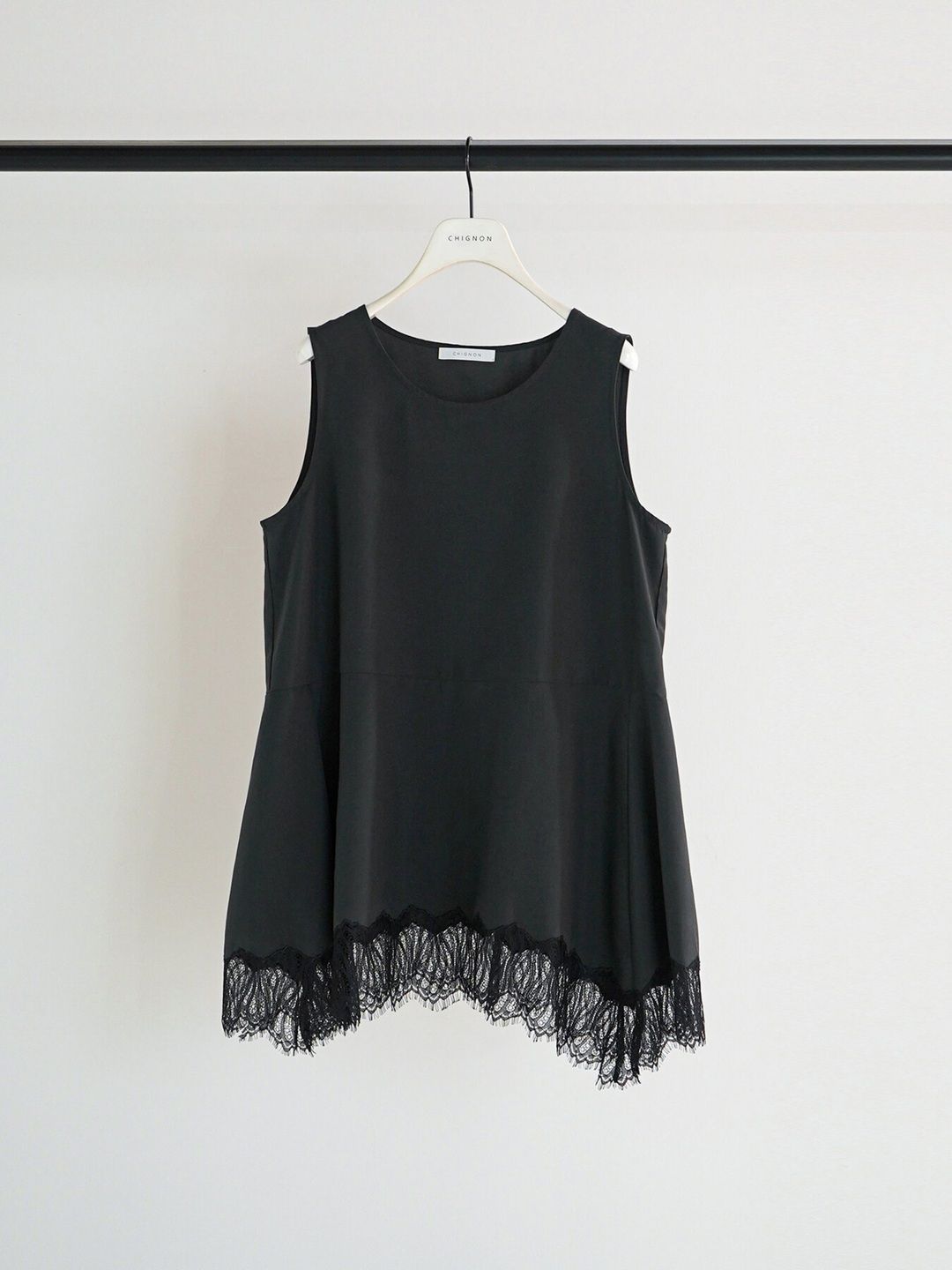 [1561-061-3NH] ヘムレースサテンタンク ブラック