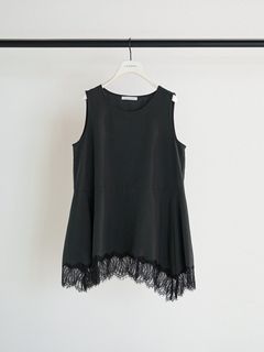 [1561-061-3NH] ヘムレースサテンタンク ブラック