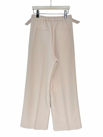 [3856-445MK] ベルト付きワイドパンツ ライトベージュ