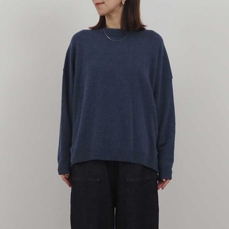 ミルキーラムワイドニット 杢ブルー