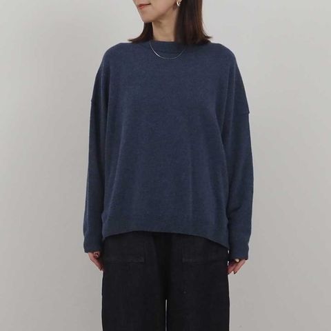 ミルキーラムワイドニット 杢ブルー