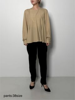 [1856-411KK] トライアングルフレアブラウス ベージュ