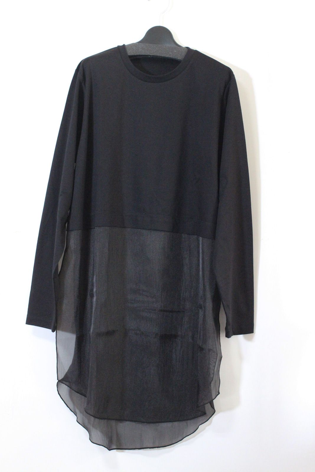 オーガンジードッキングトップス ブラック