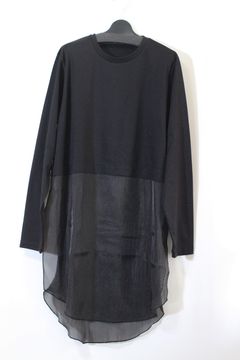 オーガンジードッキングトップス ブラック