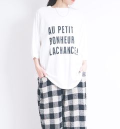 ラグランスリーブビッグシルエットロゴT ホワイト