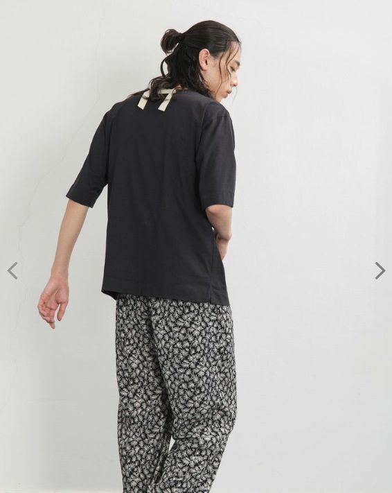 5分袖Tシャツ 黒曜石