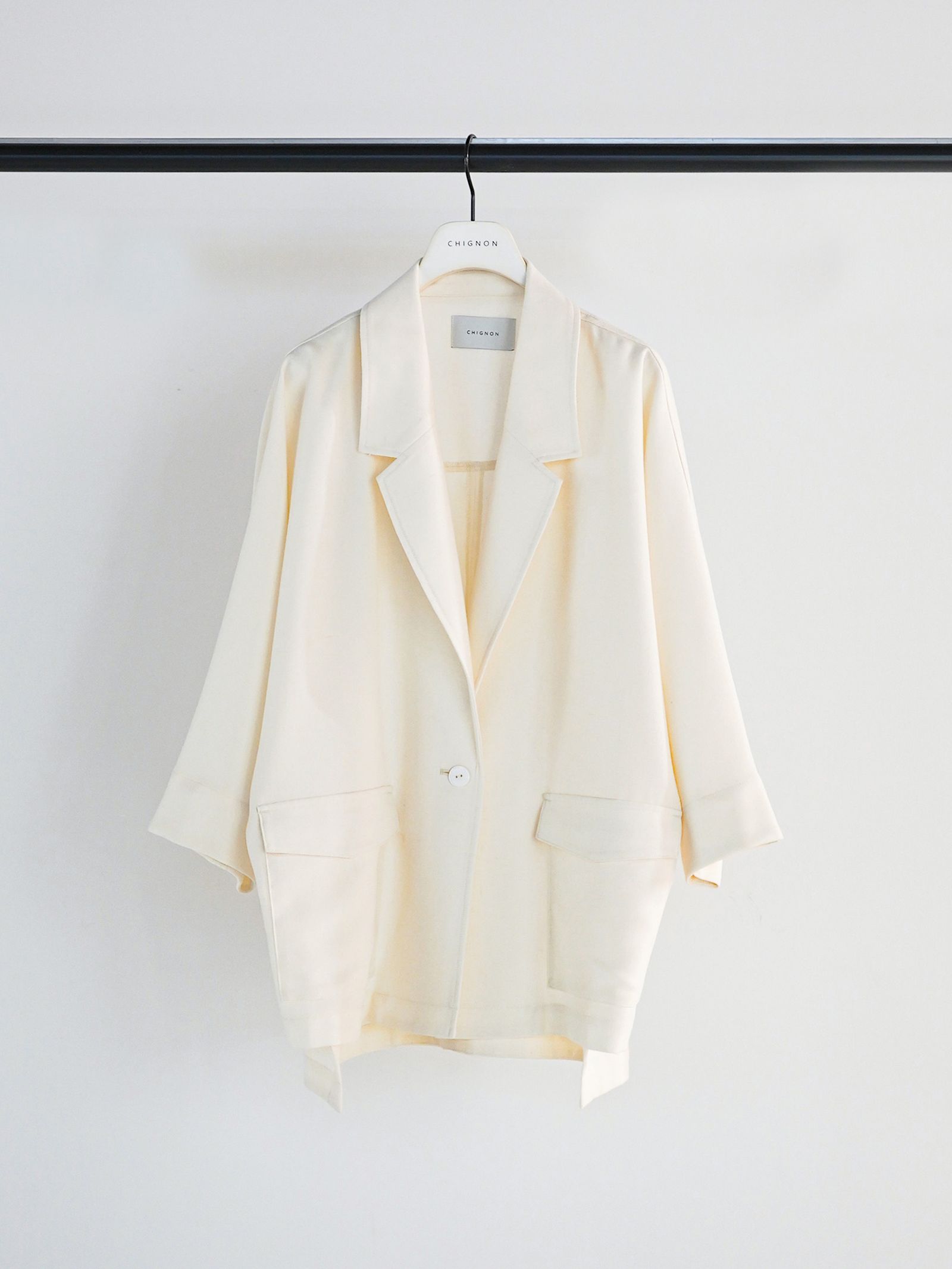 [4561-027BZ] サマーメッシュ麻混ドルマンJK オフホワイト