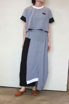 タフタコンビネーションカットソーワンピース ボーダー