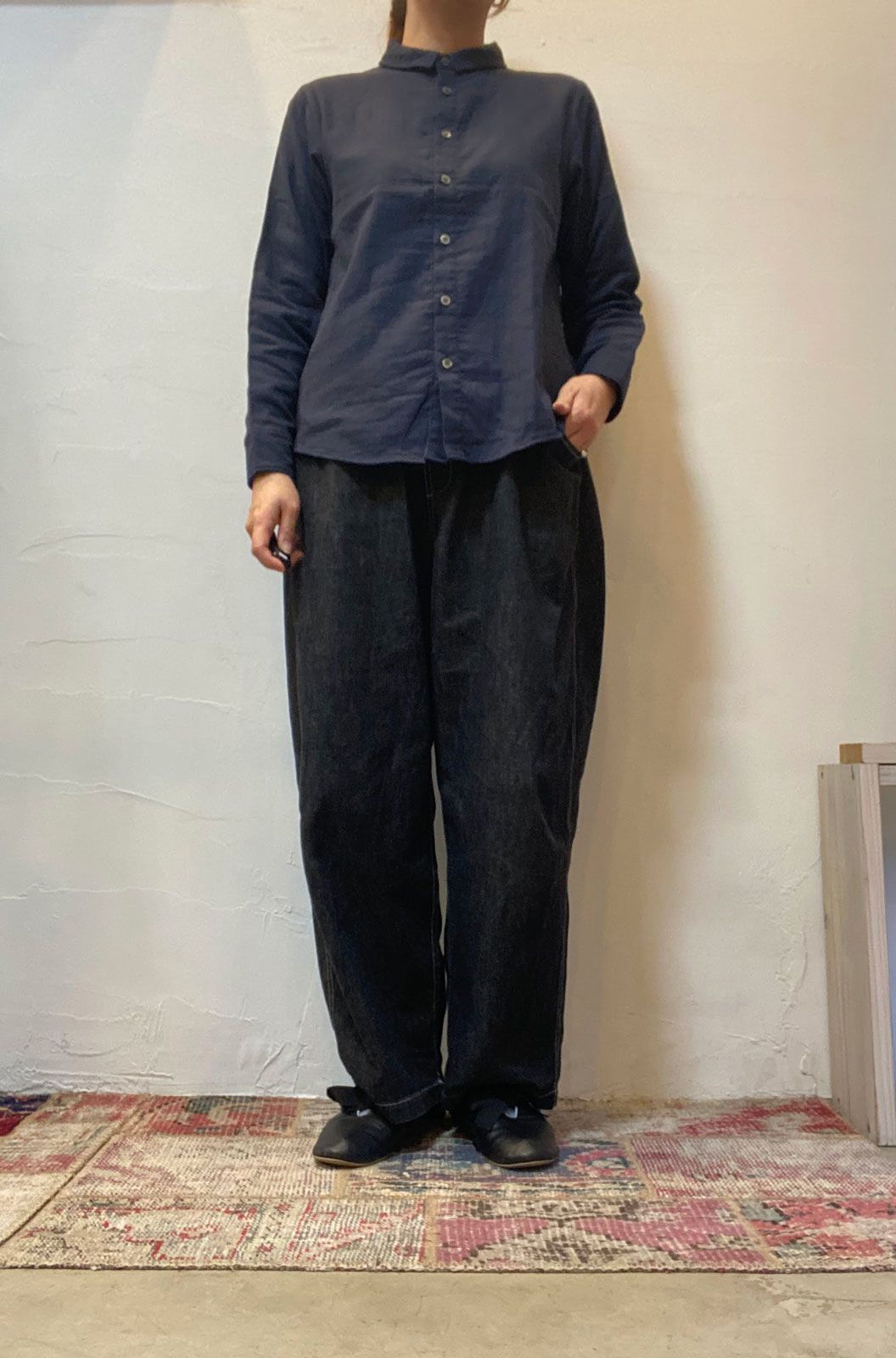 ダブルガーゼシャツ ネイビー