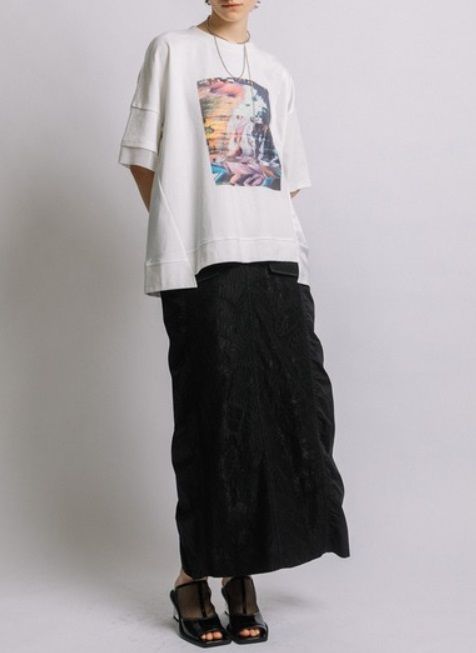 オーシャンフォトプリントTシャツ ホワイト