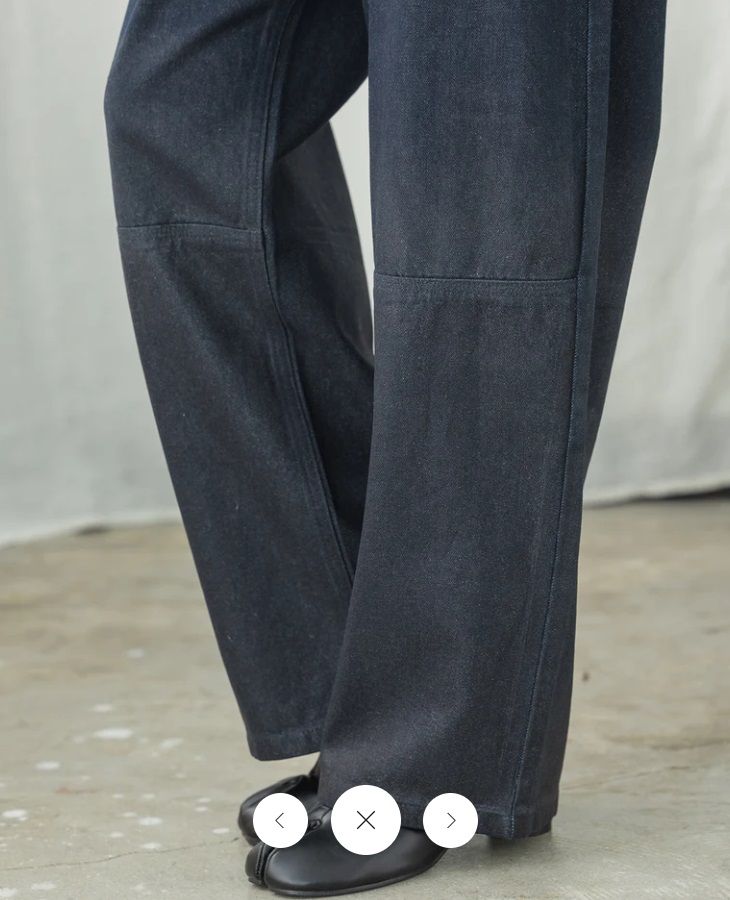 箔プリントルーズデニムパンツ ワンウォッシュ