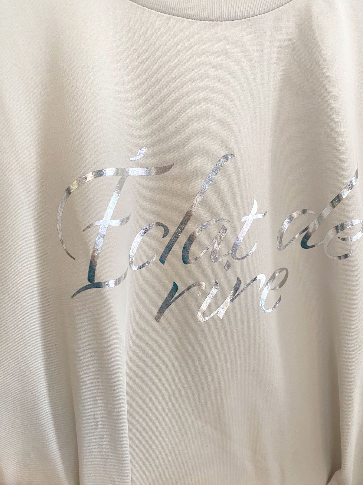 箔プリントTシャツ ライトグレー