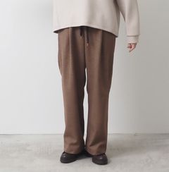 LANATECグレンチェックイージーパンツ ブラウン