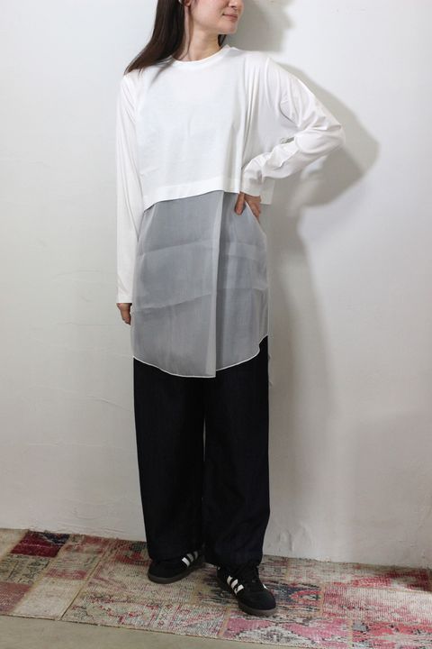 オーガンジードッキングトップス オフホワイト