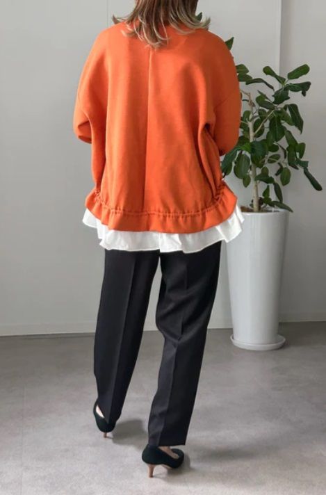 ウーリッシュフラノセンタープレスパンツ ブラック