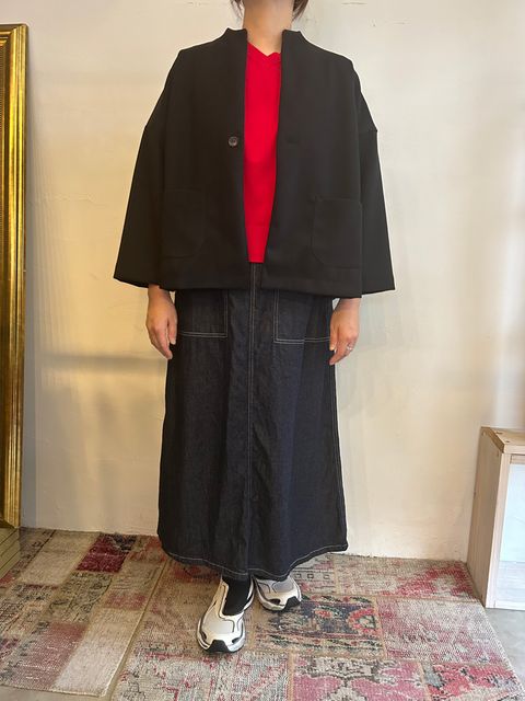 ライトメルトン ノッチジャケット ブラック