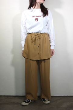 [3651-025MK] シャツテールスカートPT ベージュ