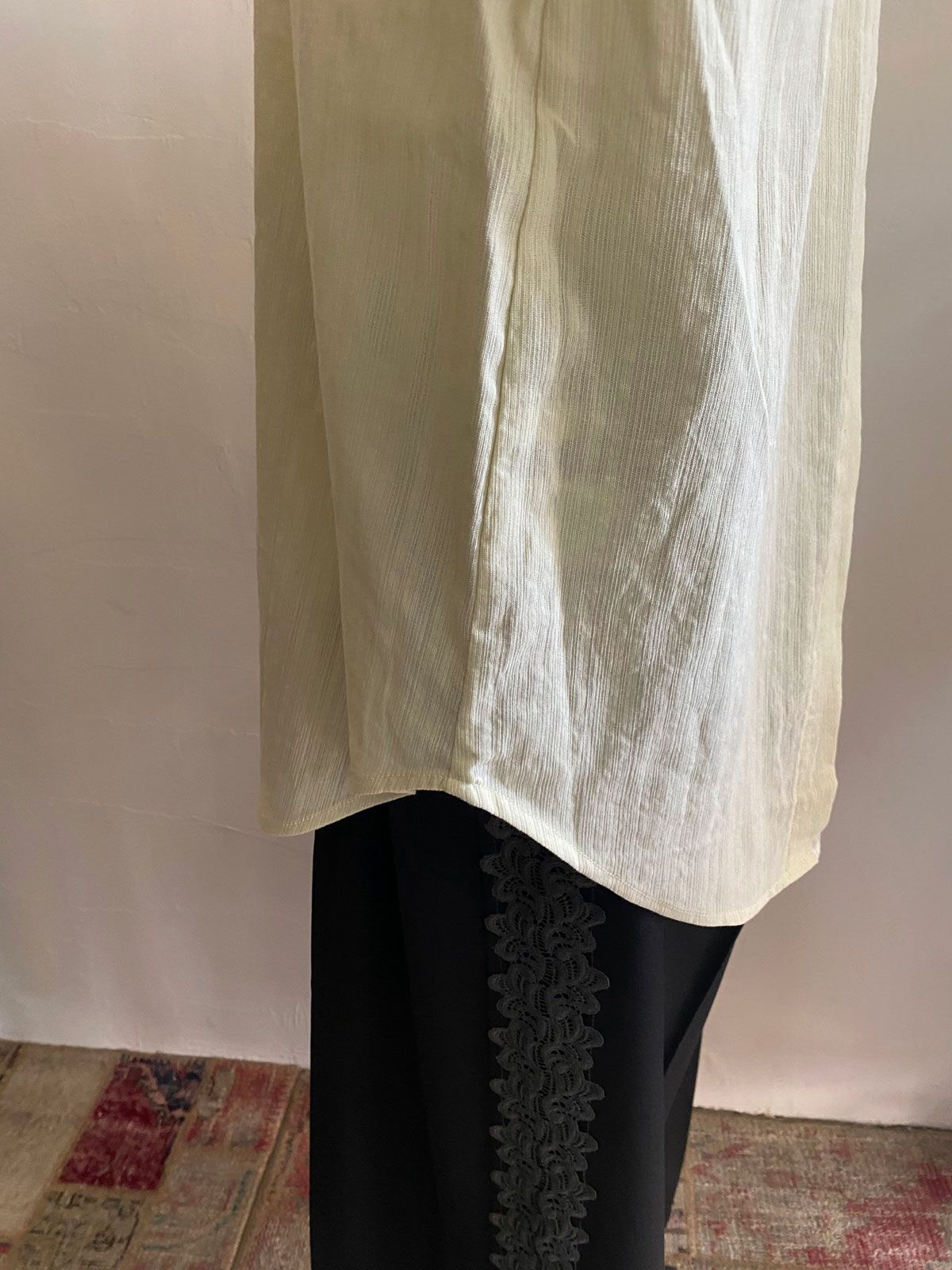 スプリングスラブ レイヤード風シャツ メローイエロー