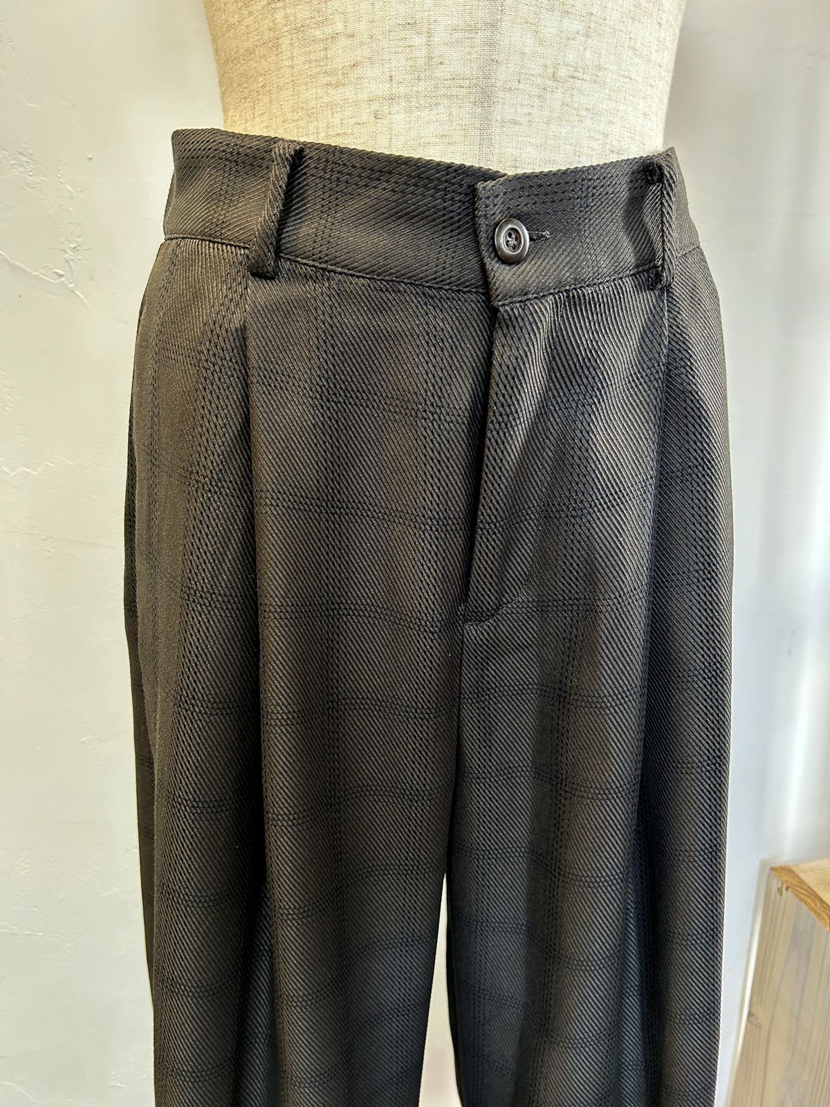 ウールライクストレートパンツ カーキ