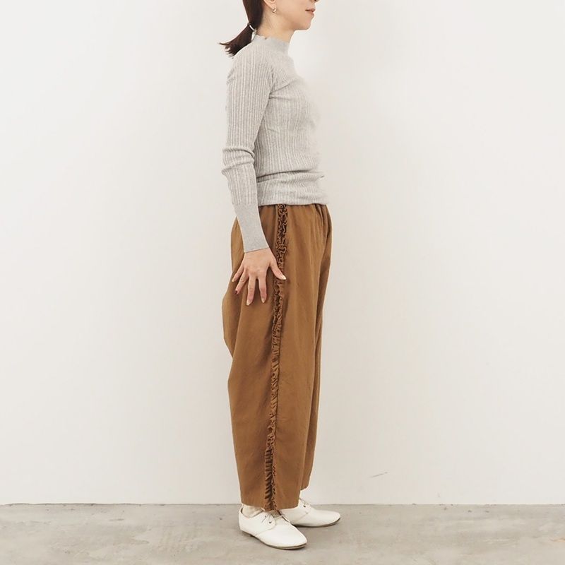 シーチングハンドワッシャー フリンジパンツ コヨーテ