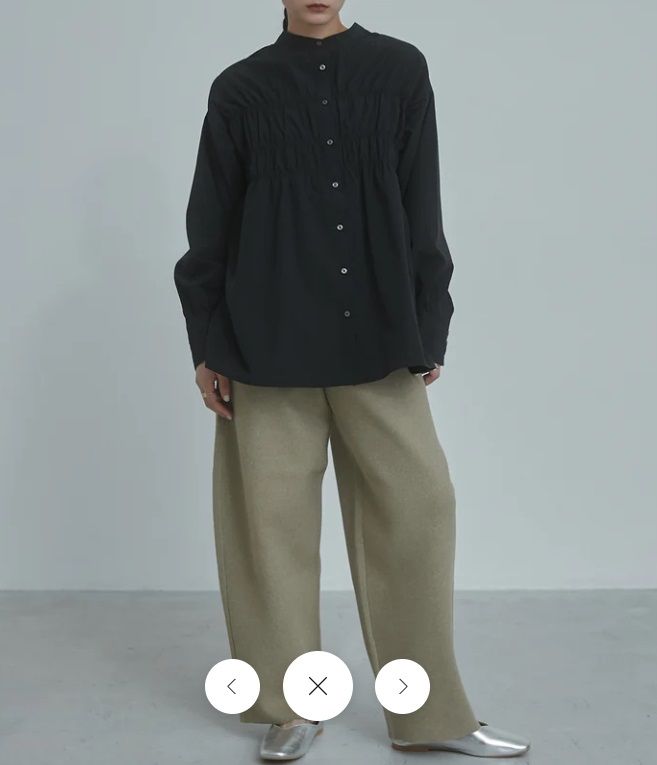 前後2WAYコットンライクシャーリングシャツ ブラック